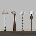 Middle Ancient Style Floor Lamp Wooden Floor Lamp 3d model