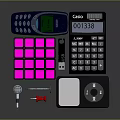 Colorful Daily Living Essentials With Multicolored Rubik's Cube Calculator Tape Measure And Small Tools