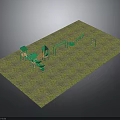 Outdoor Children's Playground Design With Green Slide Swings Climbing Frame And Grass Area