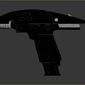 Black Futuristic Weapon Design With Sleek Body Ergonomic Grip And Green Light Feature