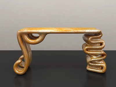 Modern End View Table Display Table Special-shaped Furniture Metal Long Display Table Art Furniture Indoor and Outdoor 3d model