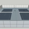 Indoor Tennis Courts With People Playing Tennis For Fitness Activity
