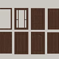Various Designed Brown Wooden Door Panels With Different Patterns On