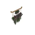 Elegant Hanging Basket Plants Featuring Dark Variegated Leaves And Trailing Green Vines For Modern Decor