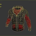 Casual Stylish Blue Red Hooded Jacket With Zipper And Red Lining