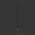 Tall Green Pole With Shiny Silver Metal Base On Gray Gradient Background