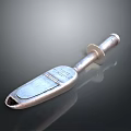 Silver Metal Hand Tool With Long Handle And Flat Head Design Features