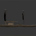 Ancient Wooden Watercraft in Various Styles with Sails and Covered Structures
