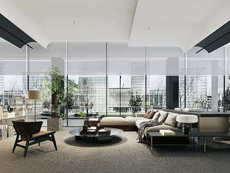 Modern Sales Office Sales Department Rest Area Sales Office Negotiation Area Reception Sofa Coffee Table Sales Office Reception Area New Chinese Floor Lamp Sales Office Water Bar Area 3d model