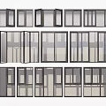 Various Modern Window Designs With Different Frame Styles And Glass Panels 3d model