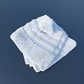 Soft White Striped Towel Folded On Dark Background For Daily Use 3d model