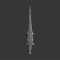 Realistic 3D Crocodile Model With Open Mouth And Textured Skin On Dark Background