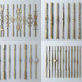 Various Stylish Railings With Ornate Patterns Golden Finishes And Classic Designs