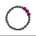 Elegant Fashionable Jewelry Bracelet with Silver Black and Pink Beads Design