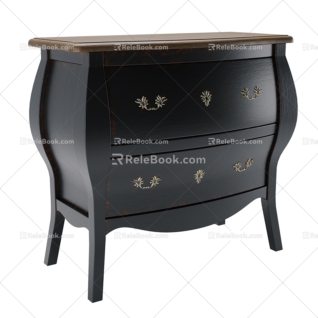 La Redoute Chinese classic solid wood chest of drawers 3d model