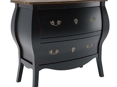 La Redoute Chinese classic solid wood chest of drawers 3d model