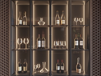 Modern wine cabinet goblet 3d model