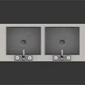 Mobile Double Basin Sink with Storage Containers and Wheels for Medical Use