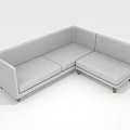 Modern Gray Upholstered L shaped Sectional Sofa with Wooden Legs and Comfortable Seats
