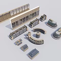 Various Design Display Shelves For Retail Store Merchandise 3d model