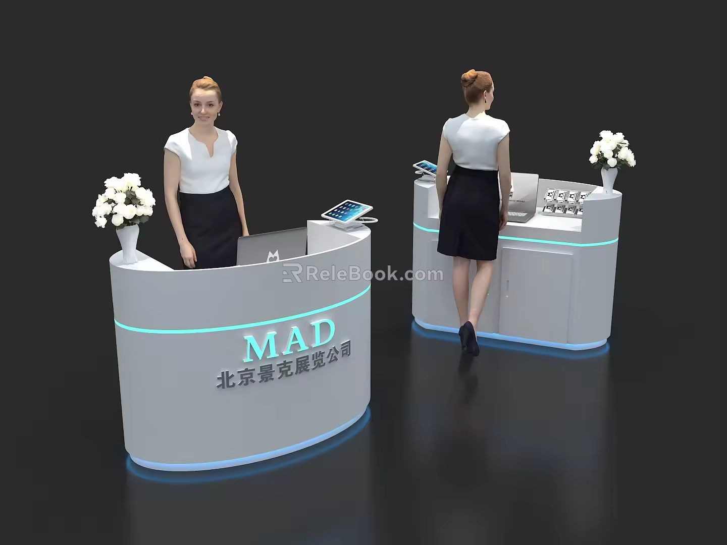 Reception Desk Bar Front Desk Exhibition Counter 3d model