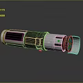 Futuristic Cylindrical Silver Metallic Weapon With Grip Lens And Casing
