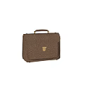 Brown Leather Briefcase With Handle And Metal Lock Clasp For Business Professional Use