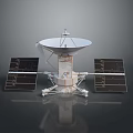 Detailed Spacecraft Probe Featuring Large Dish Antenna And Solar Panels Structure Design 3d model