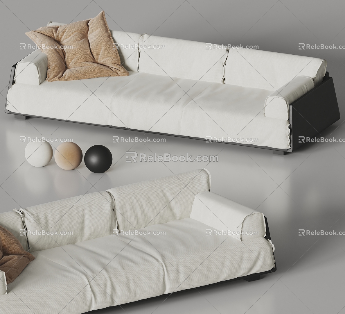 Multi-person sofa three-person sofa sofa leisure sofa 3d model