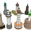 Collection of Various Lighthouse Models With Different Colors Styles And Details