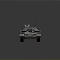 Military Combat Tank With Heavy Metal Armor Tracks Turret And Long Gun Barrel