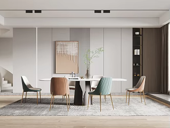 Light Luxury Restaurant Home Restaurant 3d model