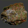 Natural Stone With Red Green Colorful Veins And Textured Surface
