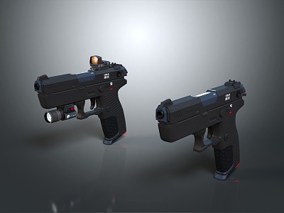 pistol semi-automatic pistol automatic pistol modern weapon hot weapon hot weapon gun military 3d model