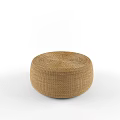 Woven Round Coffee Table With Natural Weave Texture And Detailed Surface Design