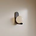 Modern Wall Sconce With Black Frame And White Globe Shade For Minimalist Decor 3d model