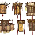 Traditional Chinese Lanterns Featuring Ornate Designs Decorative Patterns Tassels And Hanging Styles