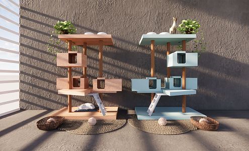 Pet Cat Green Plant Pet House Cat Nest 3d model