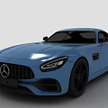 Blue Mercedes Two Door Sports Car With Modern Design Black Wheels And Sleek Body