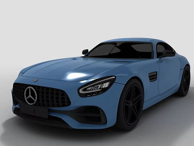 Blue Mercedes Two Door Sports Car With Modern Design Black Wheels And Sleek Body 3d model