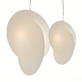 Modern Two Round Light Colored Pendant Lights With Soft Lighting And Minimalist Design