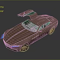 Futuristic Sports Car With Gull Wing Doors And Unique Textured Body Design
