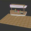 Wooden Canopy Platform With Bed Like Furniture On Lattice Floor Design