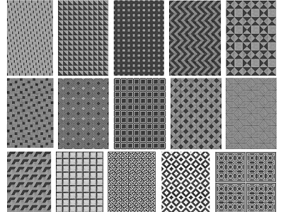 Black and White Geometric Patterns With Various Textures And Abstract Designs 3d model