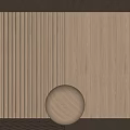 Modern Wooden Wall Paneling Featuring Vertical Slats Smooth Wall And Round Decorative Ball