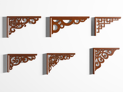 Chinese-style Lattice Carved Hornflower Solid Wood Hornflower New Chinese-style Hollow Hornflower 3d model