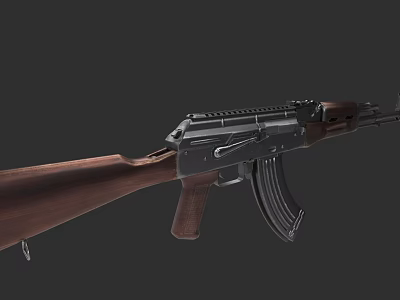 Classic Military Rifle With Wooden Stock Metal Barrel And Tactical Rail 3d model