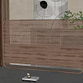 Modern Wooden Room Divider With Perforated Panel Design For Indoor Living Space