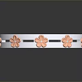 Elegant Silver Ring With Copper Flower Decorations And Polished Metal Band