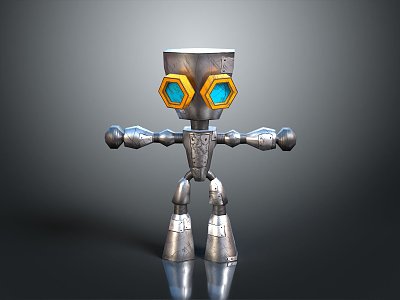 Robot Assistant Small Robot Butler Robot Butler Figure Game Figure 3d model